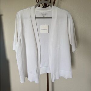 Croft & Barrow White Open Front Cardigan 1X NWT
